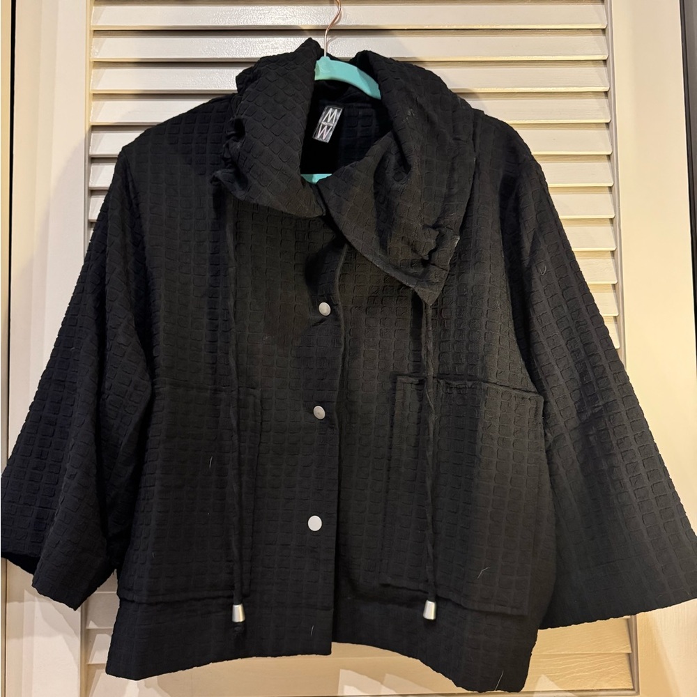 MarlaWynne Black Textured Utility Jacket